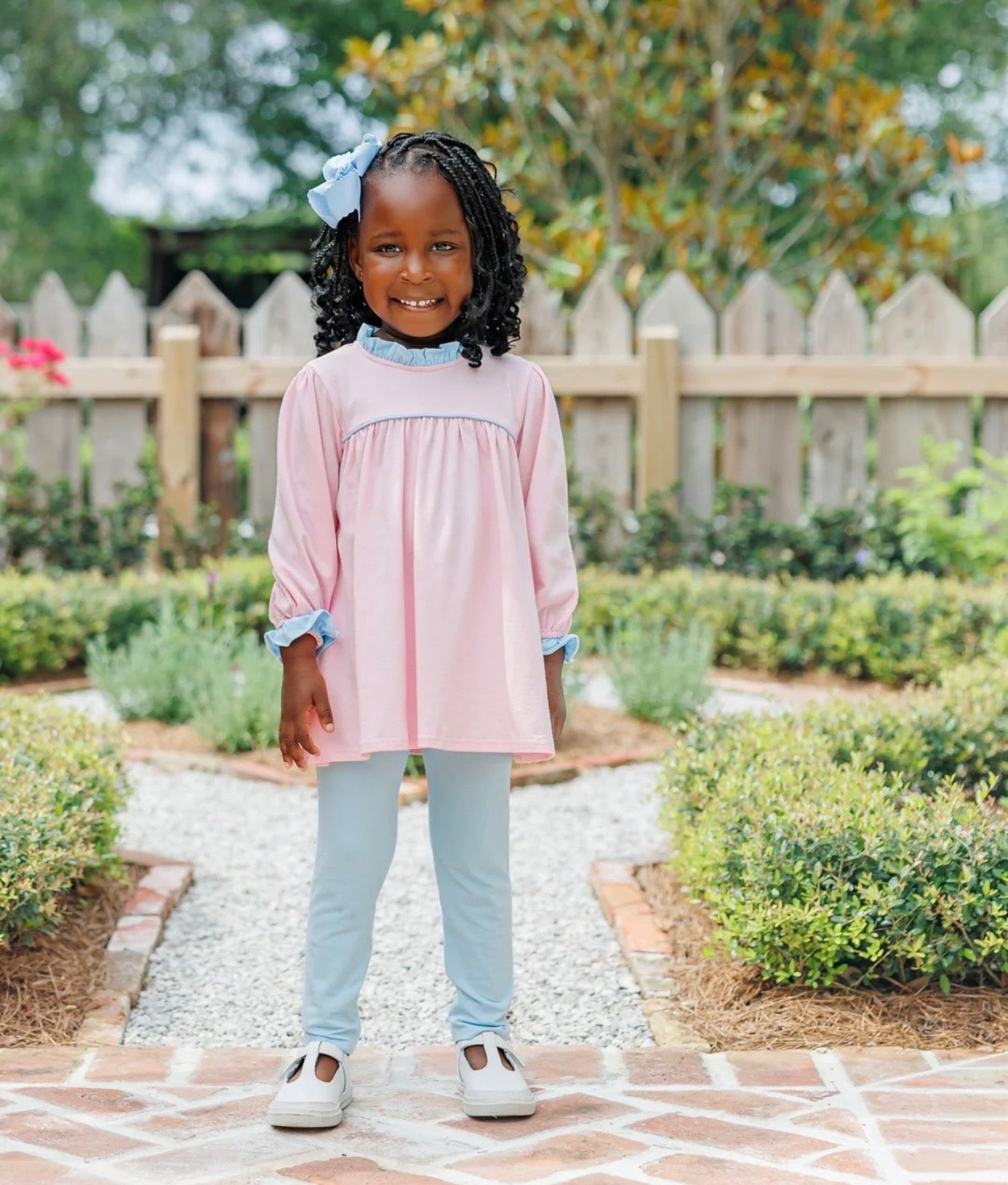 Annie Light Pink/Blue Girls Pants Set