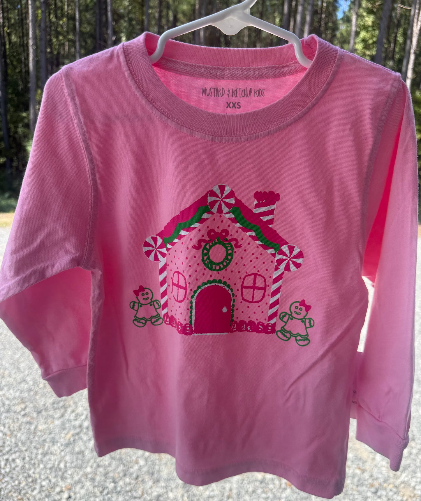 Pink Gingerbread House Girls Tee