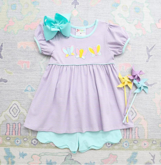 Butterfly Girls Scallop Short Set