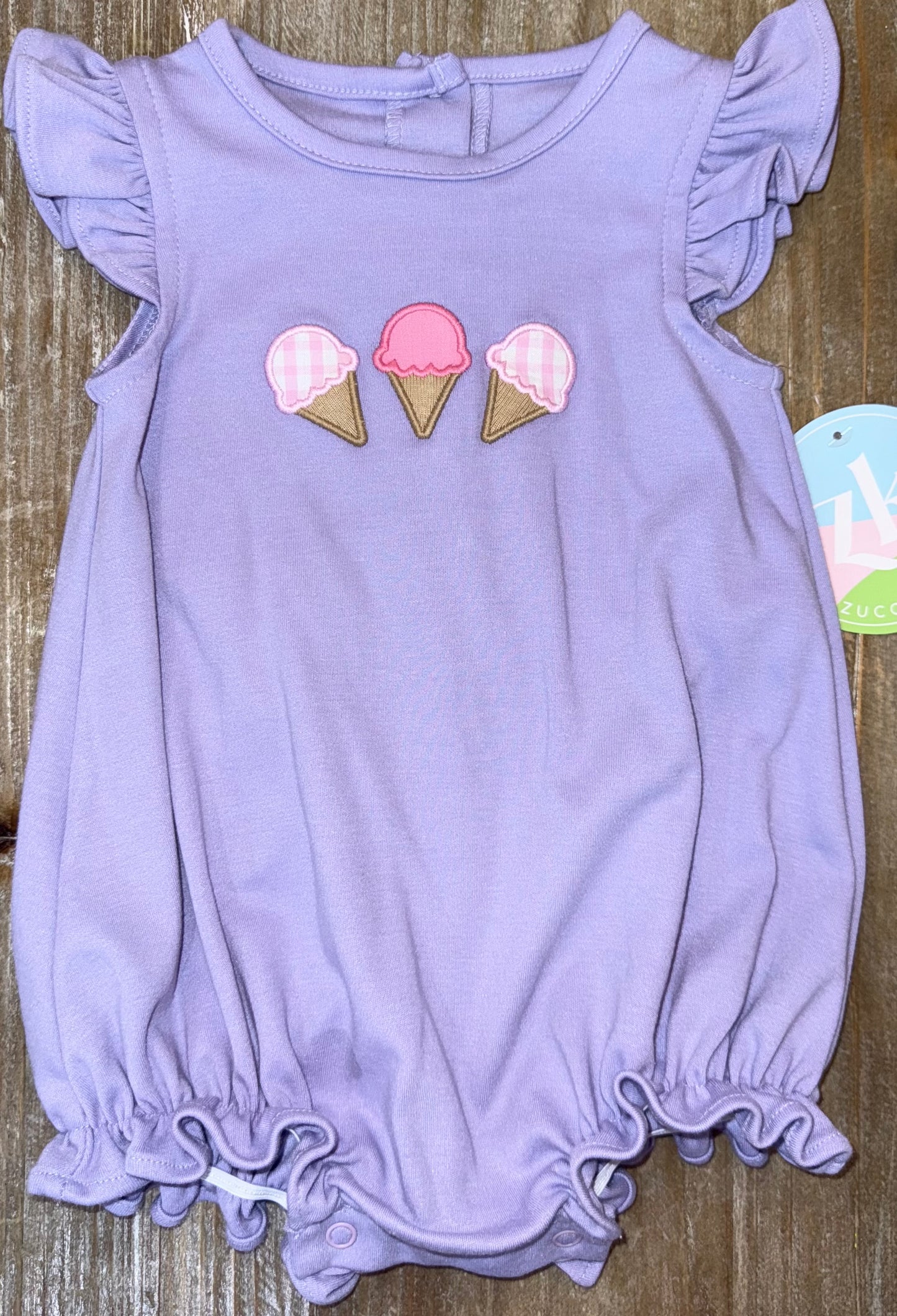 Ice Cream Lavender Knit Girls Bubble