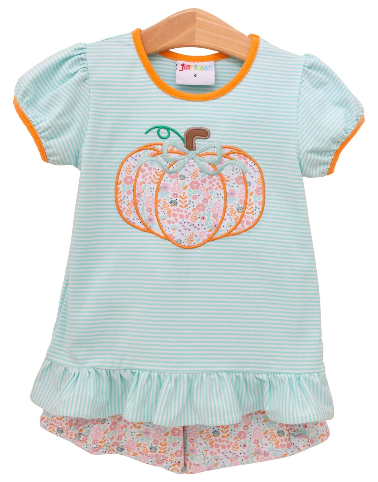 Pumpkin Patch Petals Girls Ruffle Short Set
