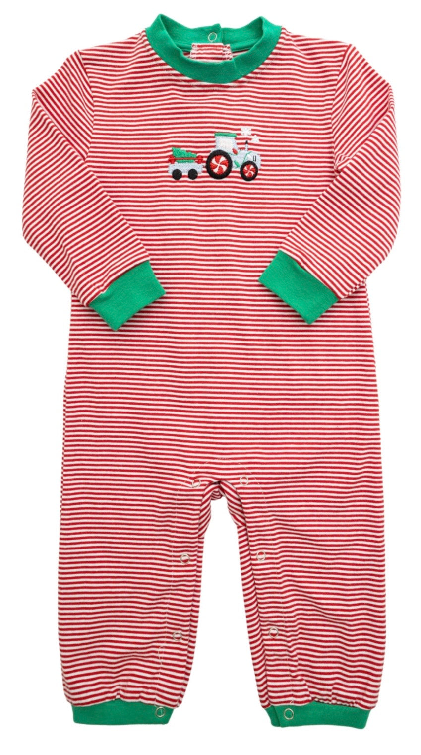 Christmas Tractor Boys Romper