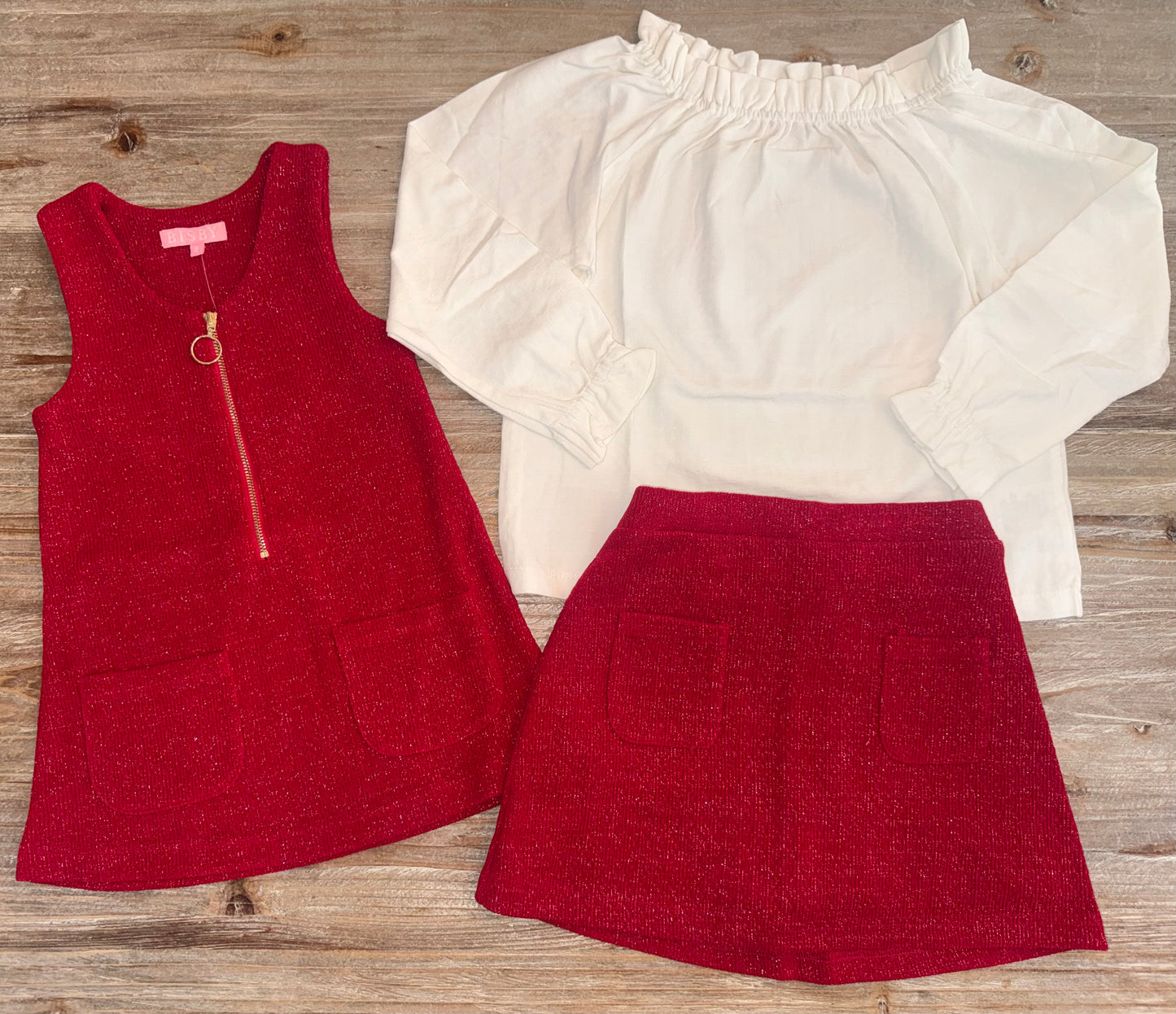 Snow Pointelle Girls Tory Top