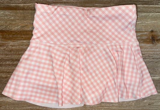 Pink Gingham Girls Skort