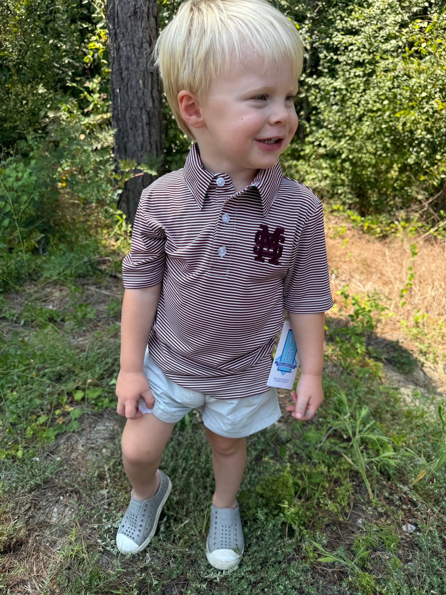 Mississippi State Bulldogs Embroidered Maroon Boys Polo