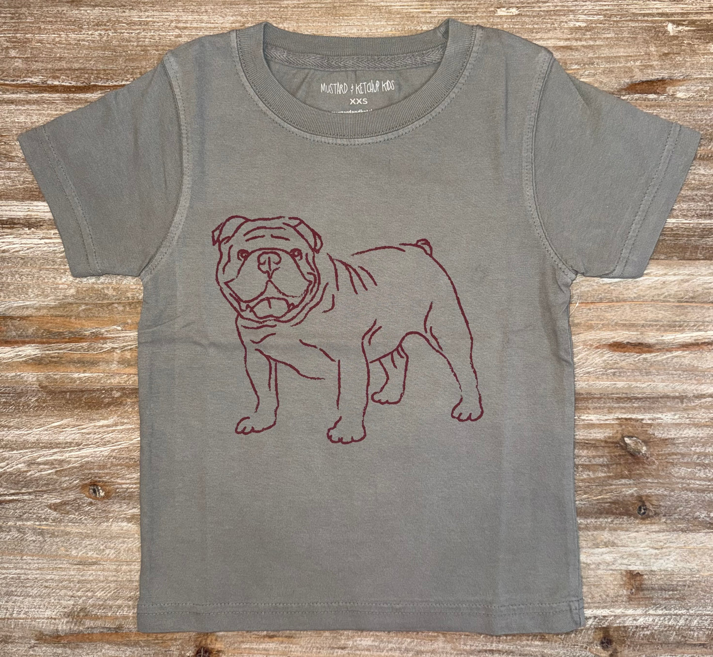 Grey/Maroon Bulldog Boys Tee