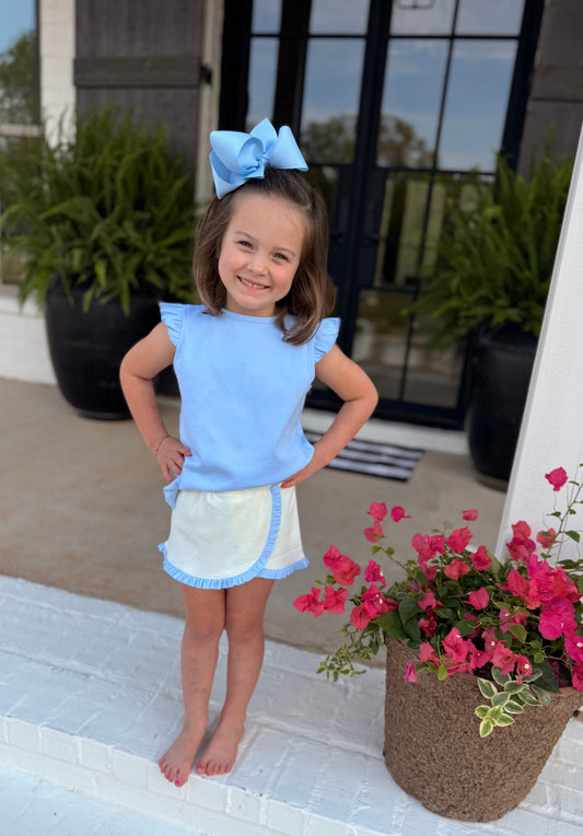 Blue/Yellow Girls Skort Set