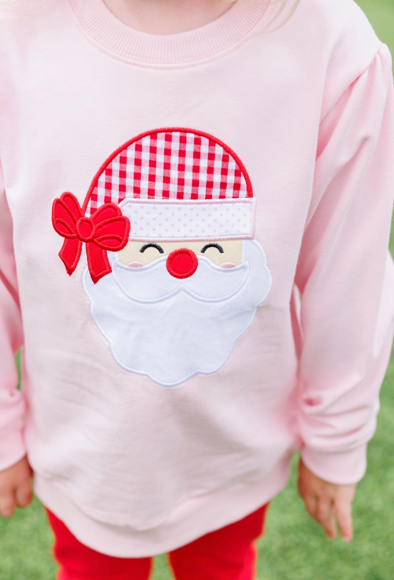 Santa French Terry Girls Light Pink Pullover