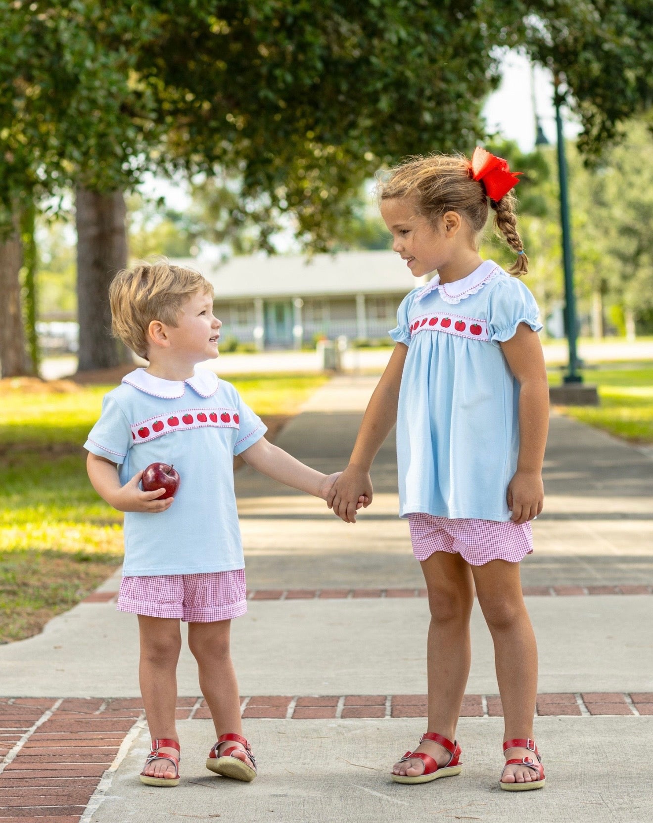 Apple Ribbon Girls Short Set
