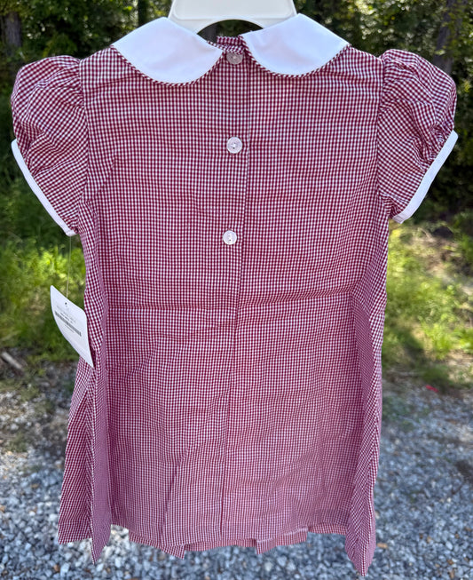 Maroon Gingham Girls Float Dress