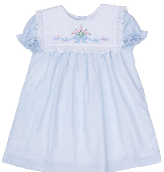 Remi Girls Light Blue Flower Dress