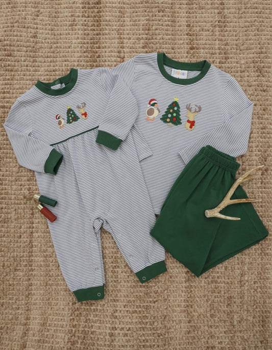 Christmas at the Camp Boys Romper