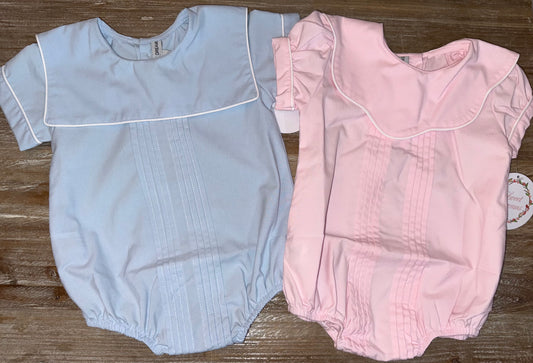 Pleated Blue Boys Bubble