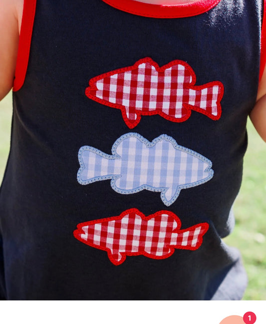 Patriotic Fish Trio Boys Bubble