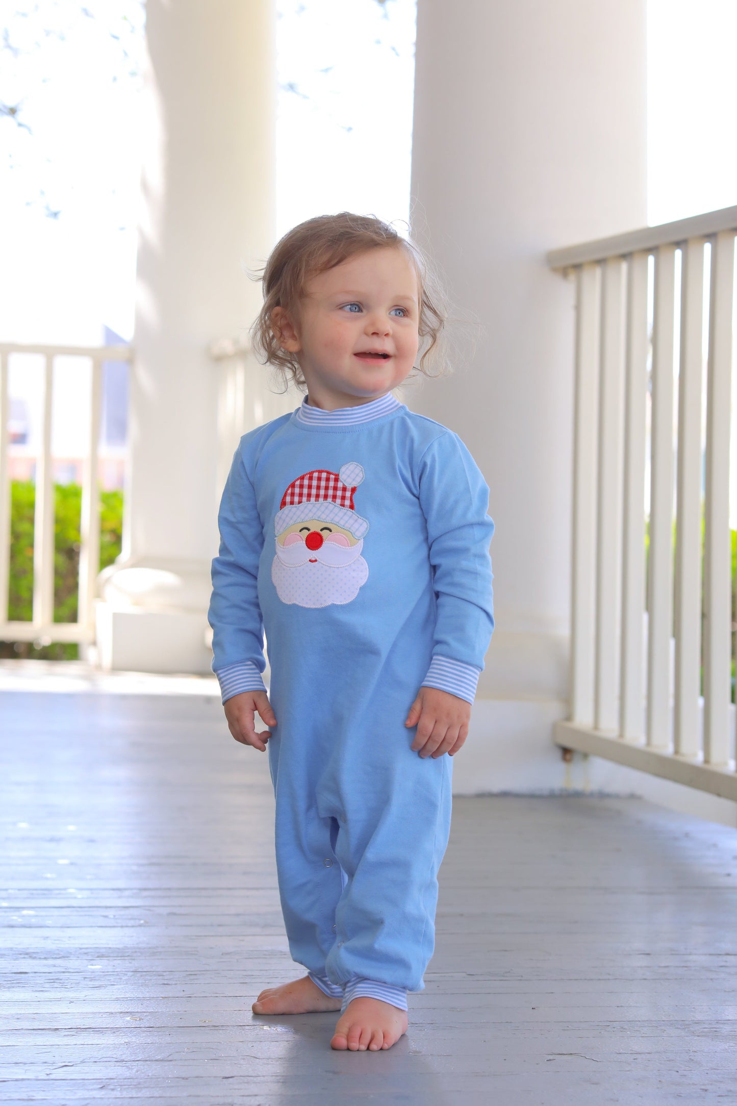 Santa Boys Blue Romper
