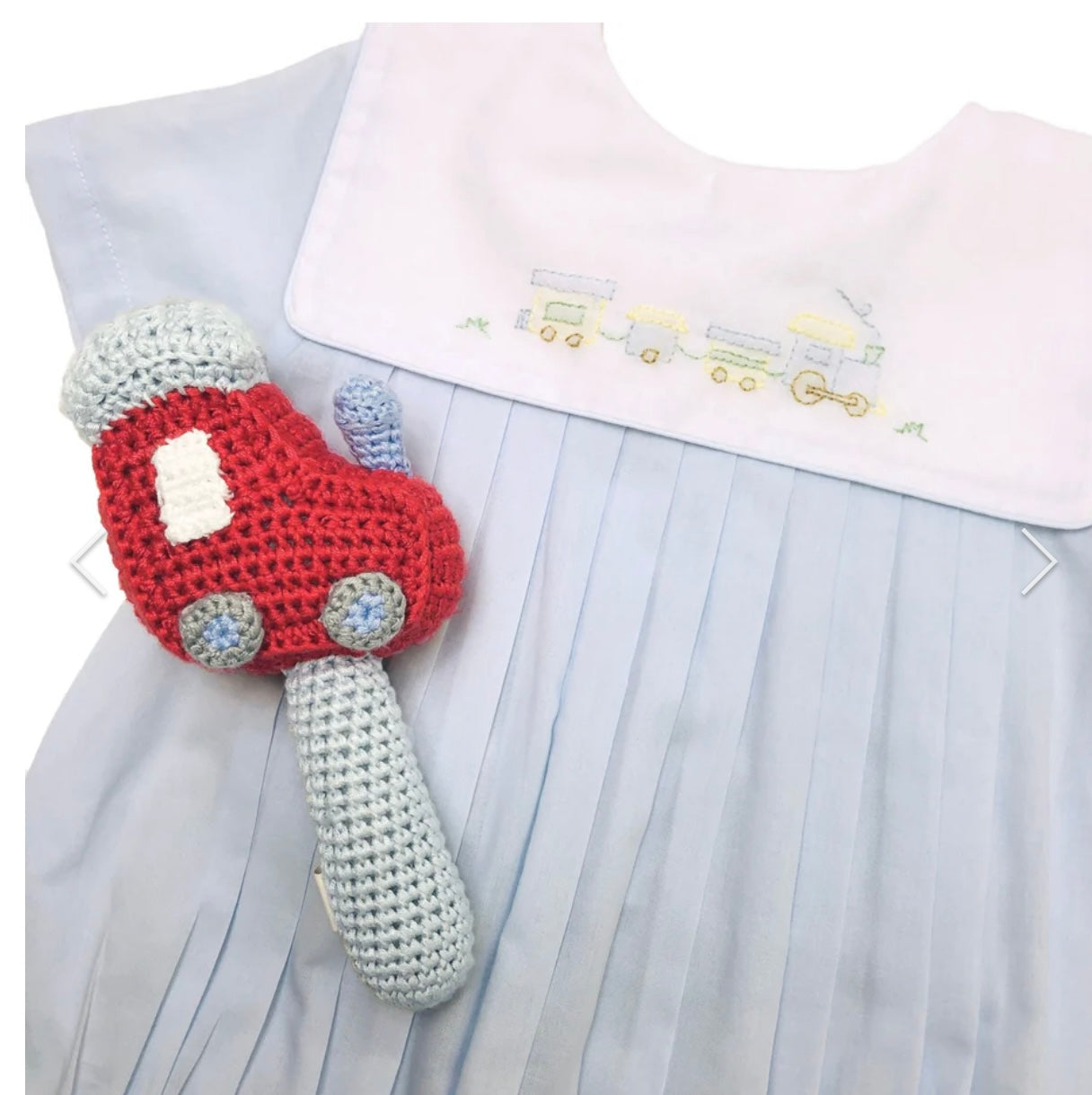 Train Embroidered Boys Bib Bubble