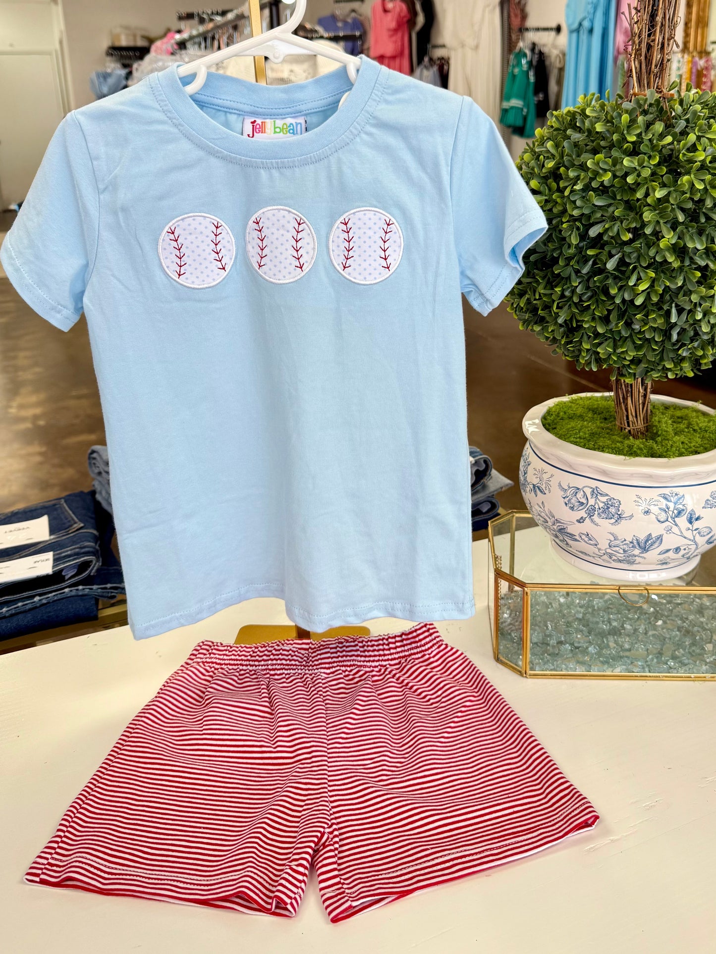Take Me Out To The Ball Game/Baseball Boys Short Set