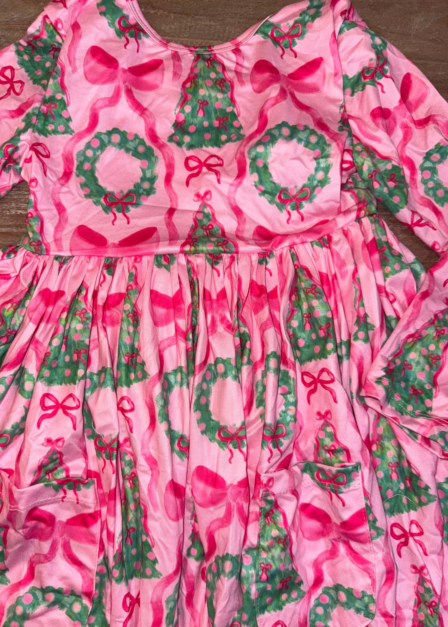 Jingle Bows Girls Pocket Twirl Dress