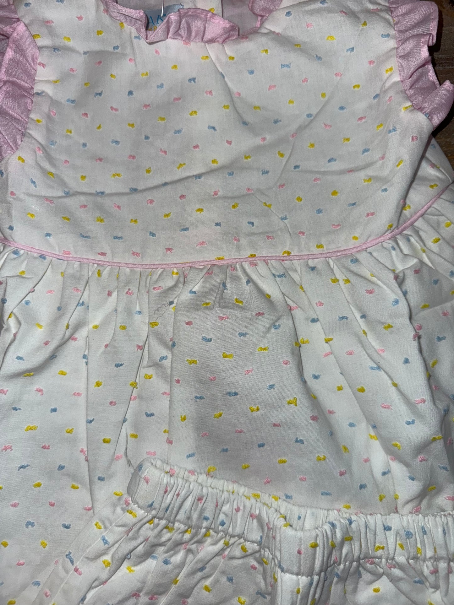 Regean Pastel Swiss Dot Girls Bloomer Set