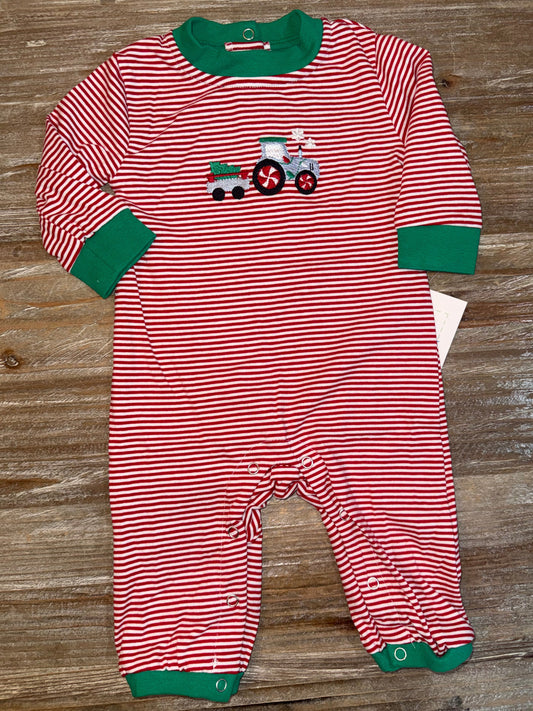 Christmas Tractor Boys Romper
