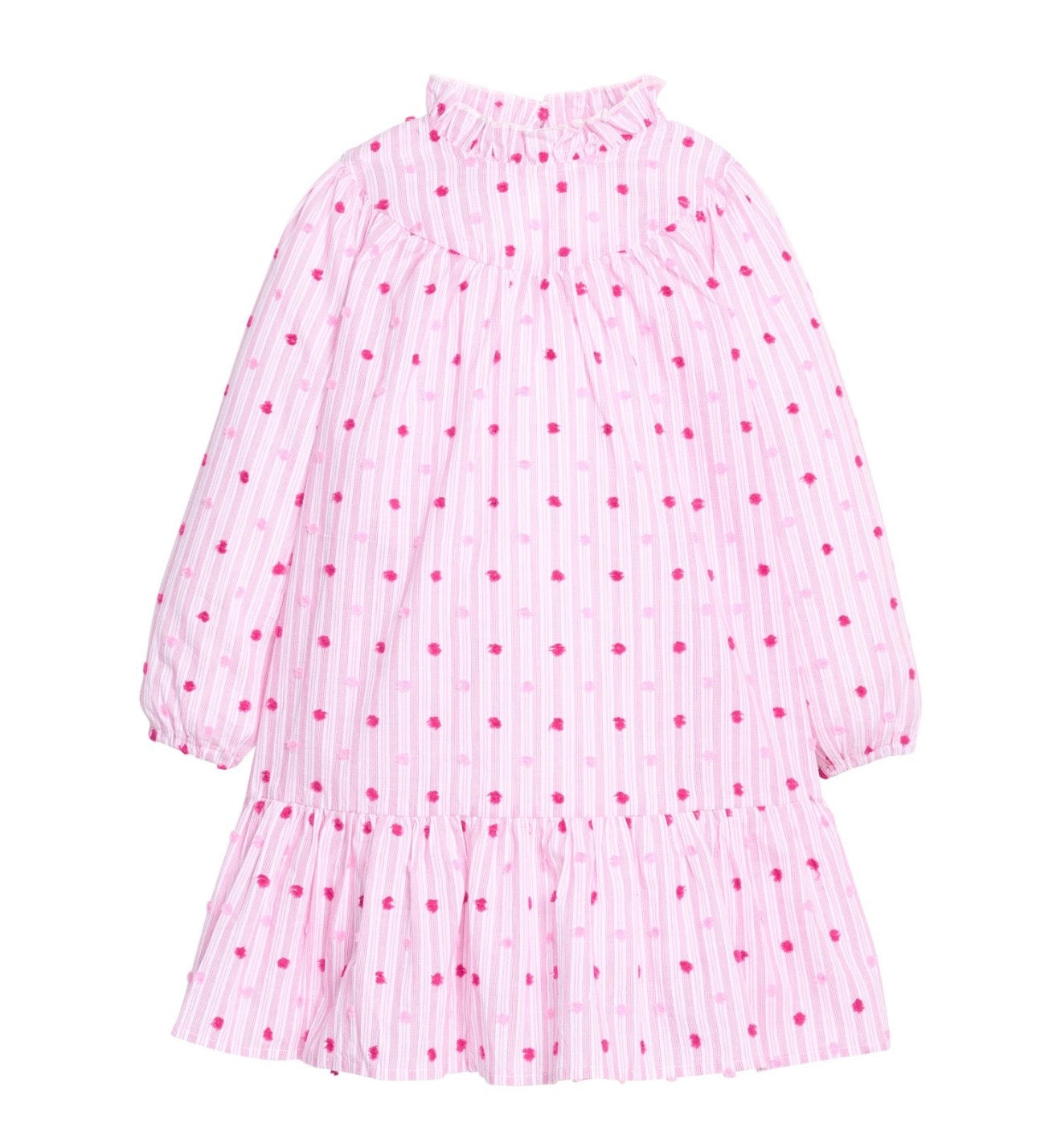 Magenta Clip Dot Girls Stripe Jody Dress