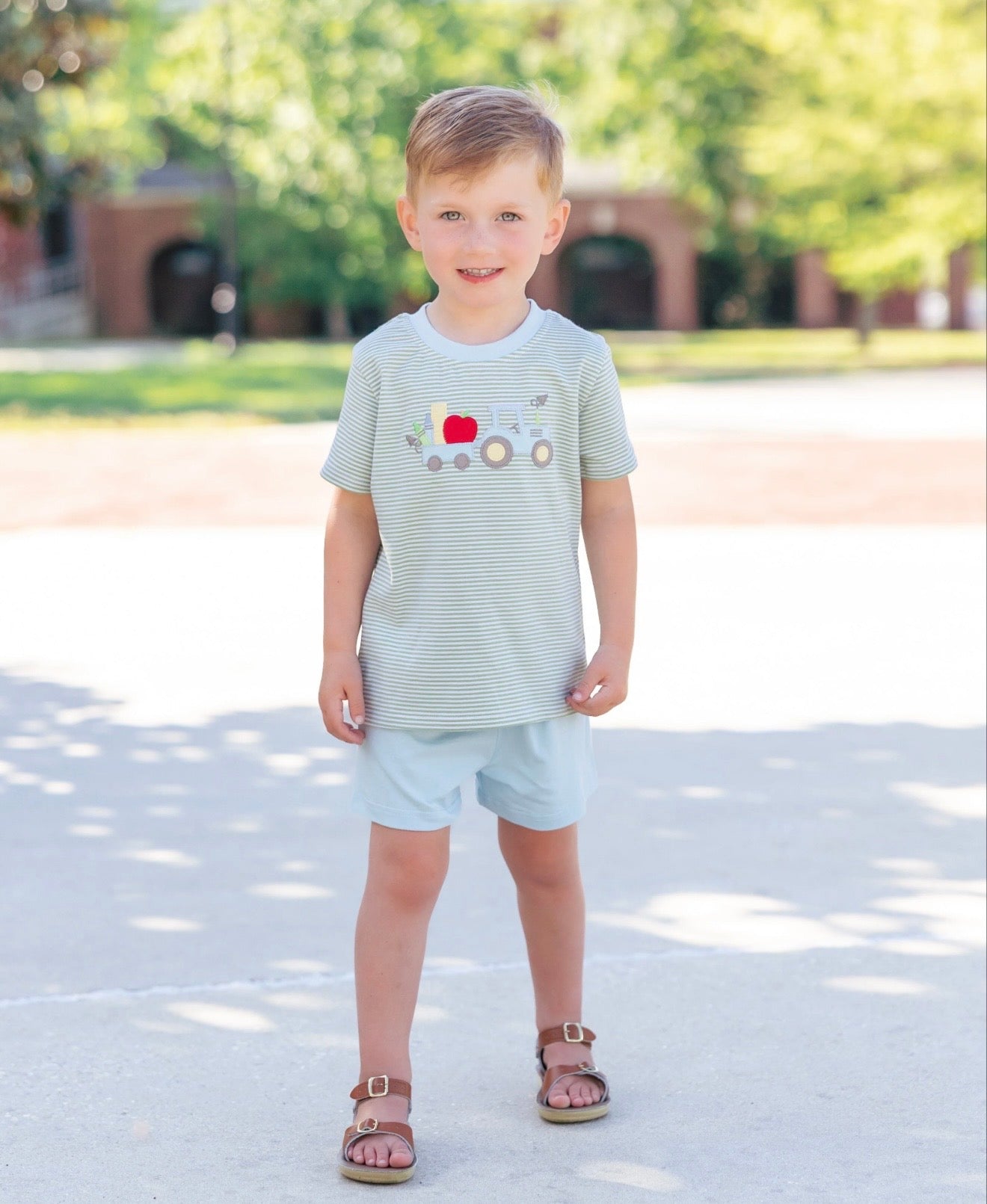 Tractor Back to School Boys Short Set