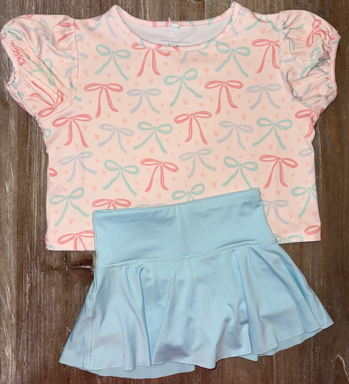 Bow Puff Sleeve Girls Top