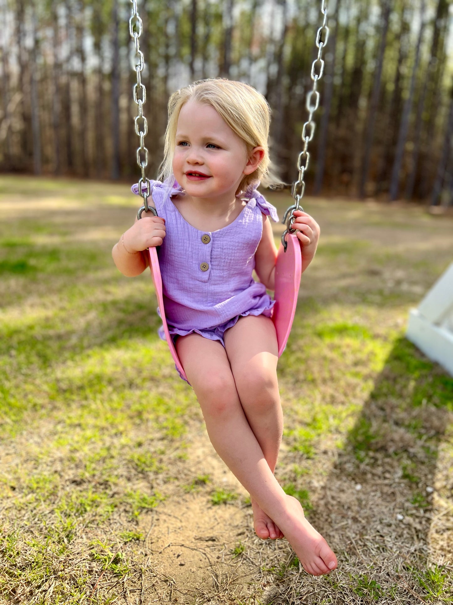 Reese Tie Lilac Girls Romper