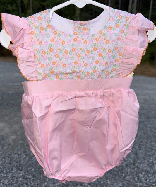 Orange & Mint Flowers Girls Irene Bubble