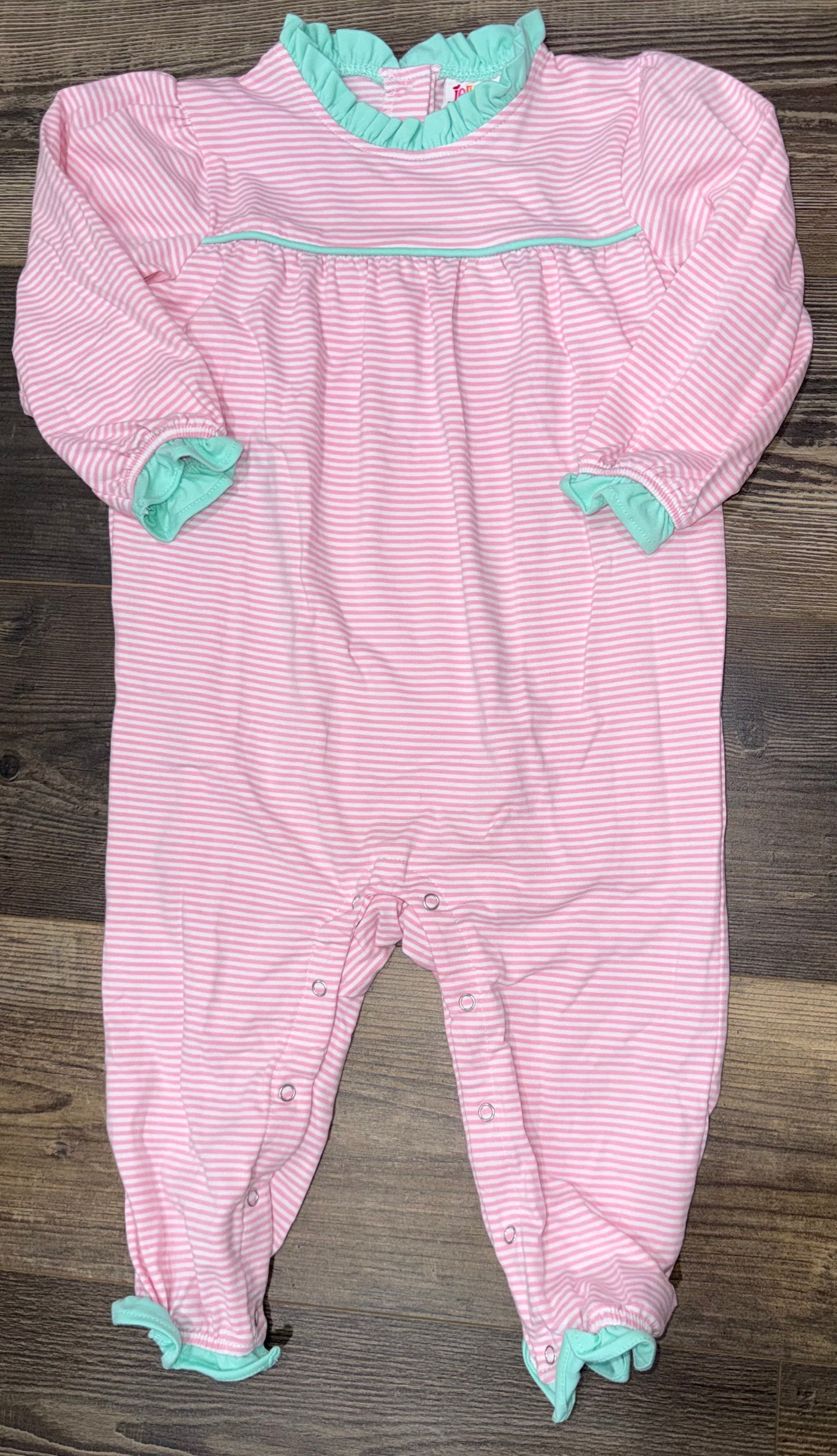 Annie Mint/Light Pink Girls Romper