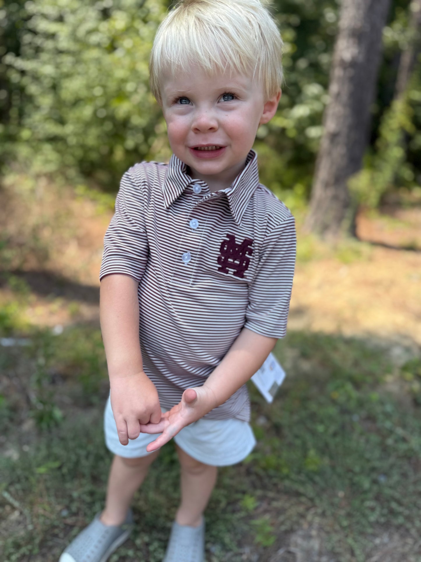 Mississippi State Bulldogs Embroidered Maroon Boys Polo