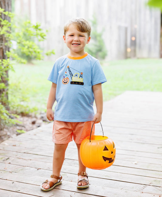 Candy Crane Pumpkin Boys Short Set