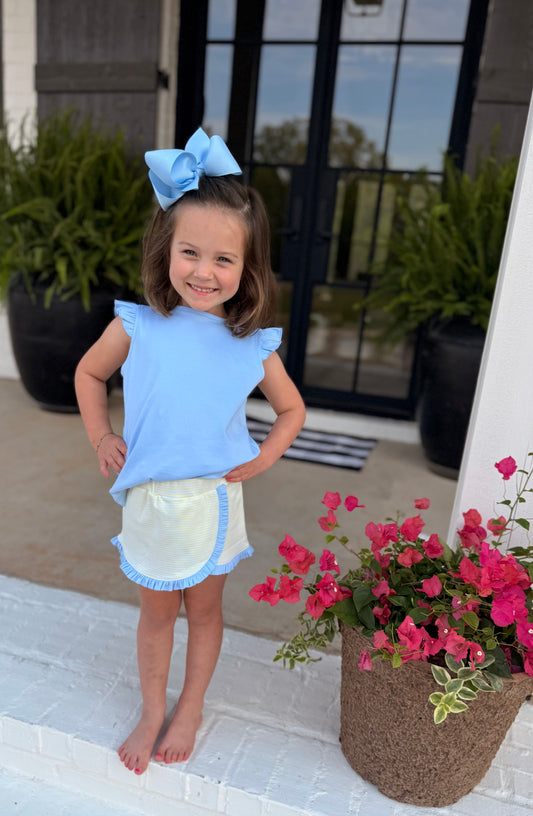 Blue/Yellow Girls Skort Set