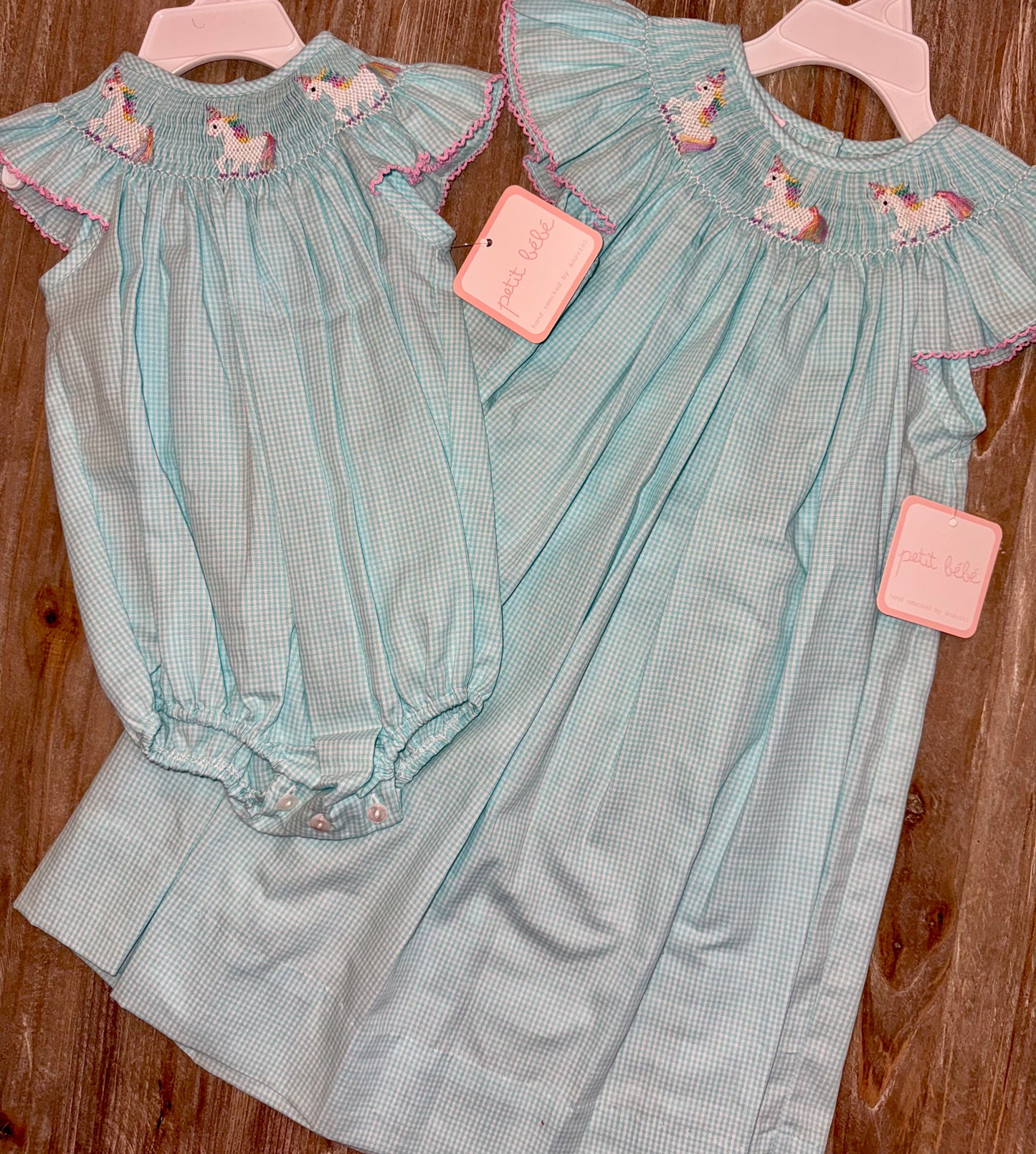 Unicorn Aqua Bishop Girls Dress