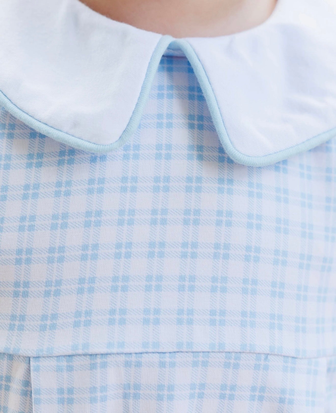 Powder Blue Plaid Boys Bubble