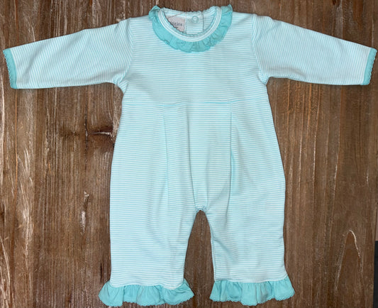 Aqua Ruffle Girls Romper