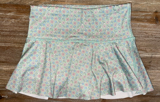 Green/Pink Floral Girls Skort