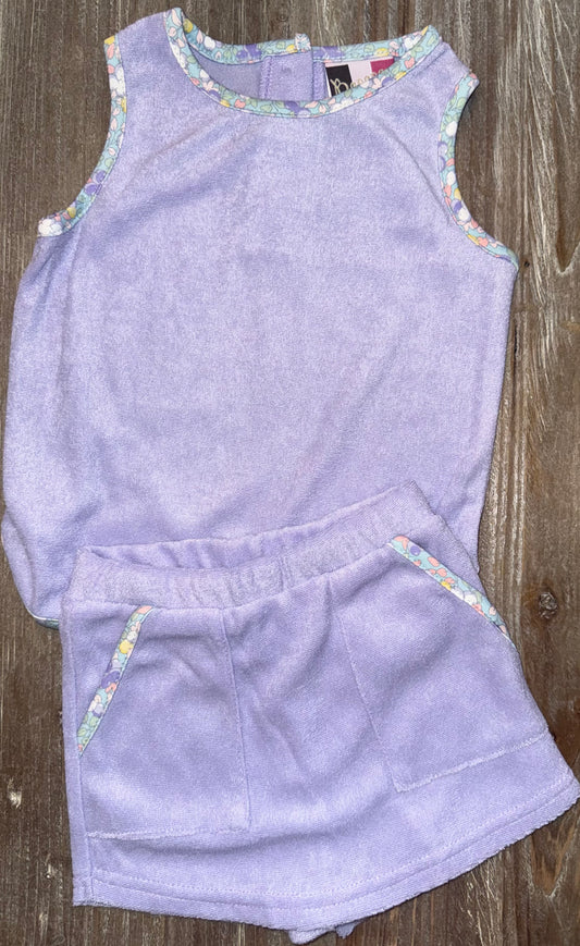 Quinn Lavender Girls Terry Skort Set
