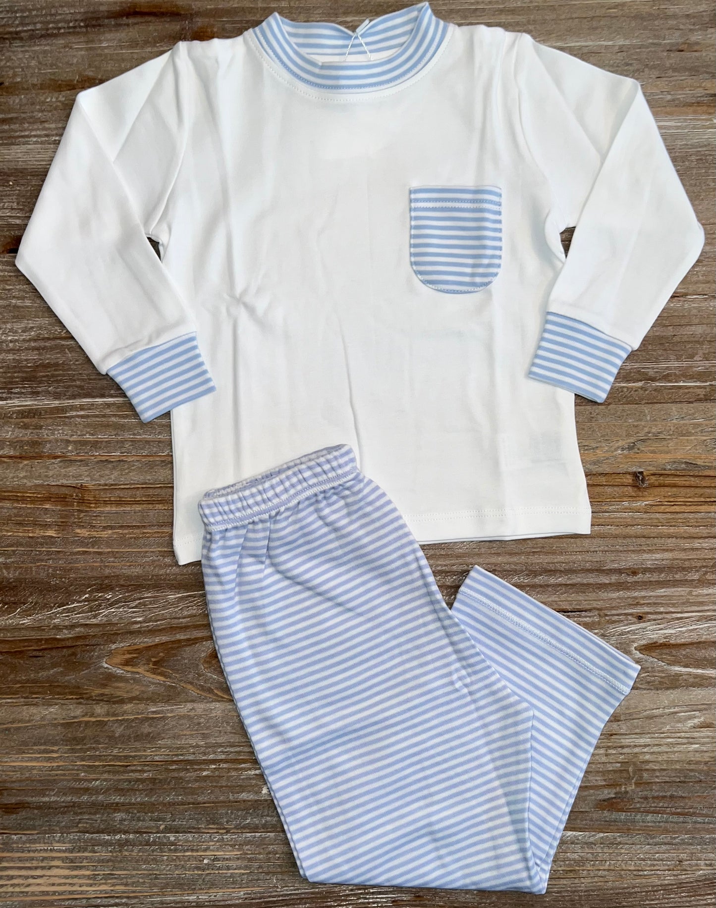 Blue/White Boys Pants Set