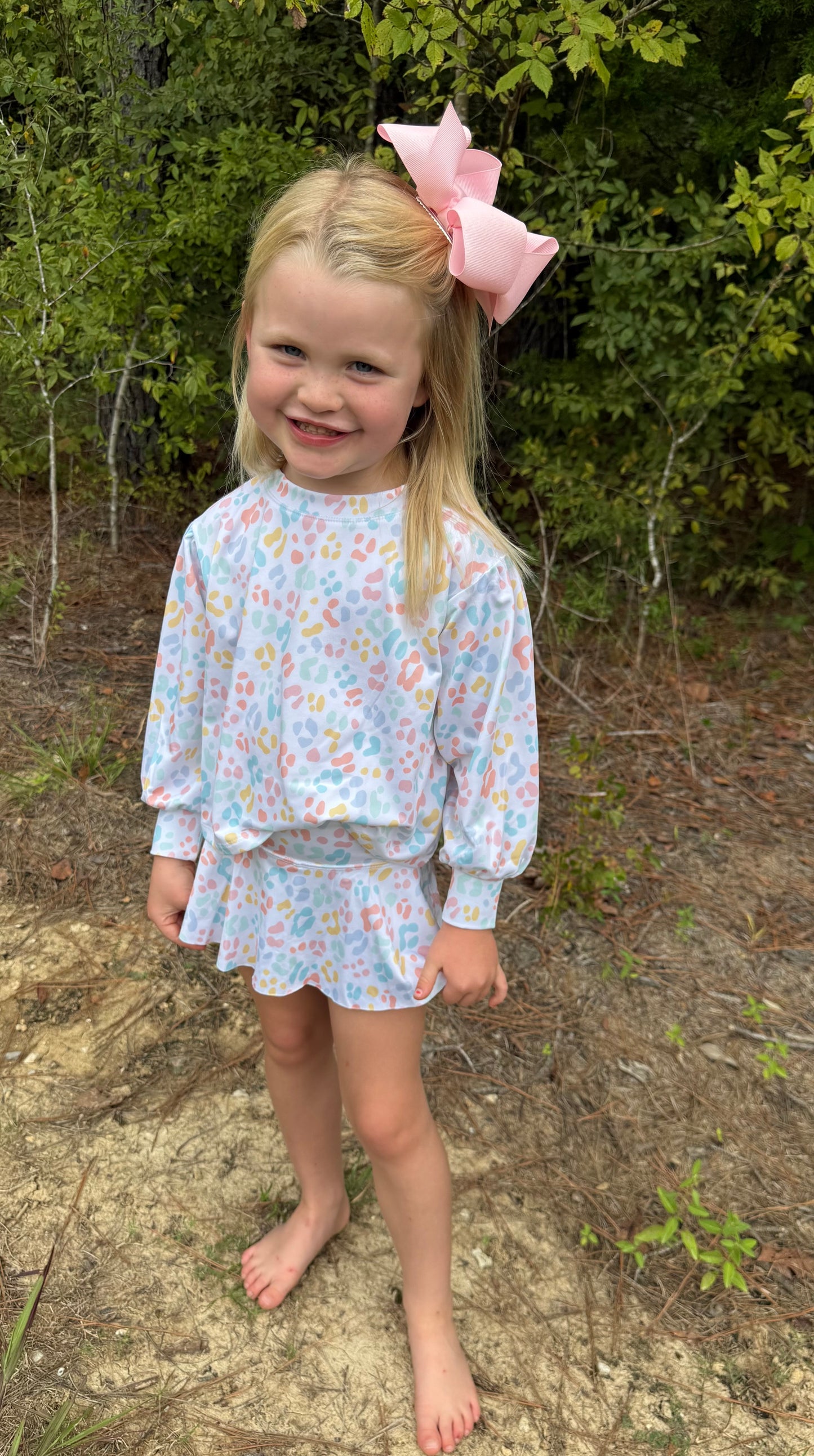 Multi Leopard Girls Skirt