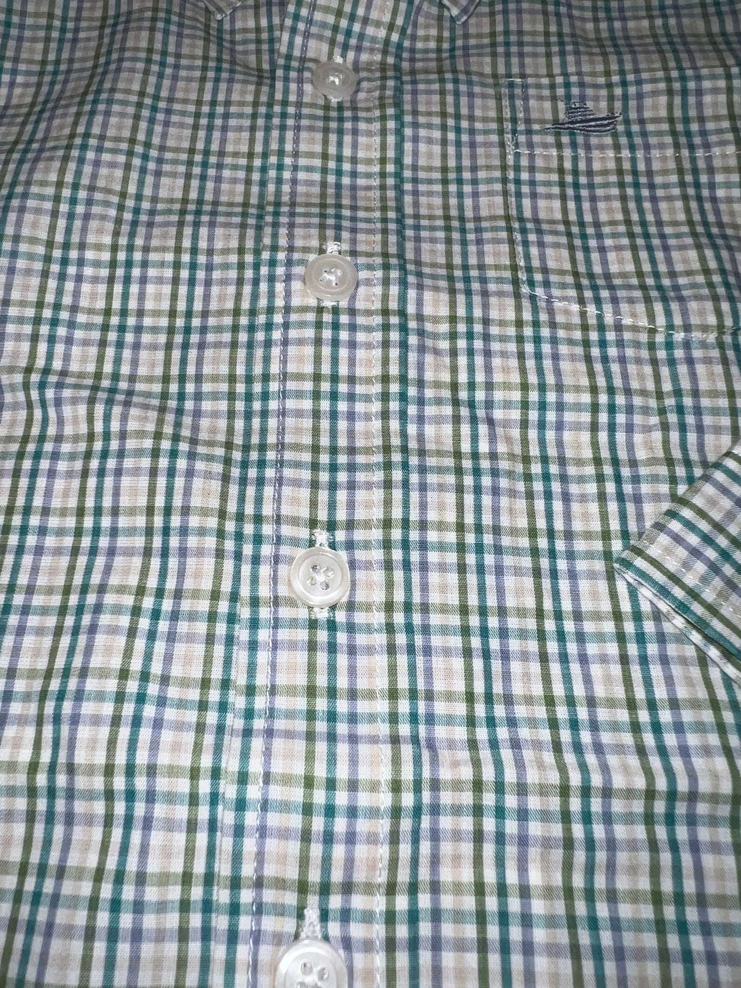 Blue/Khaki/Turquoise Boys Button Down Shirt