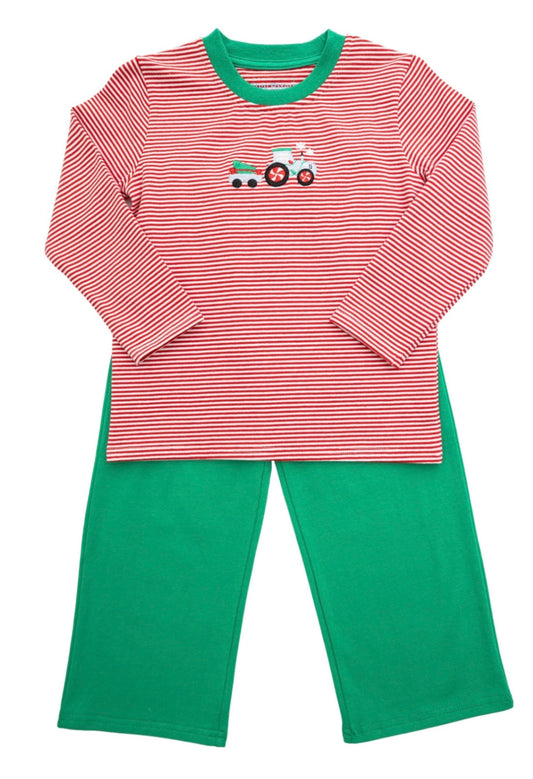 Christmas Tractor Boys Pants Set