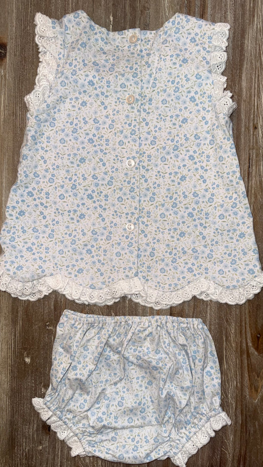 May Flowers Girls Bloomer Set with Lace