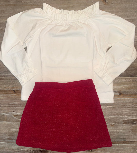 Snow Pointelle Girls Tory Top