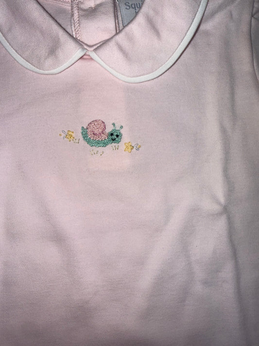 Light Pink Snail Peter Pan Girls Bloomer Set