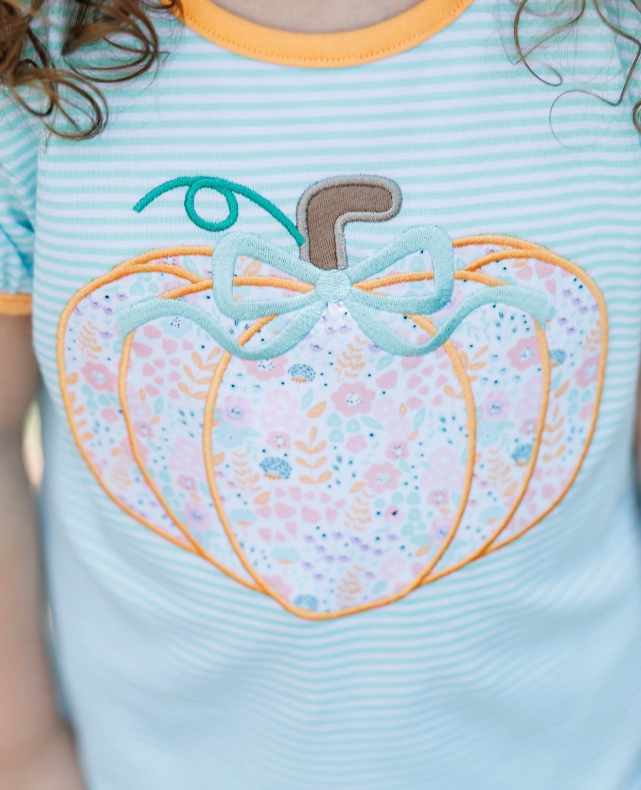 Pumpkin Patch Petals Girls Ruffle Short Set
