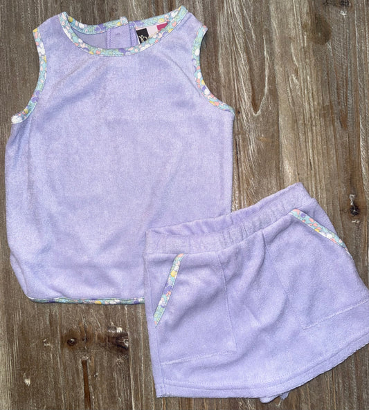 Quinn Lavender Girls Terry Skort Set