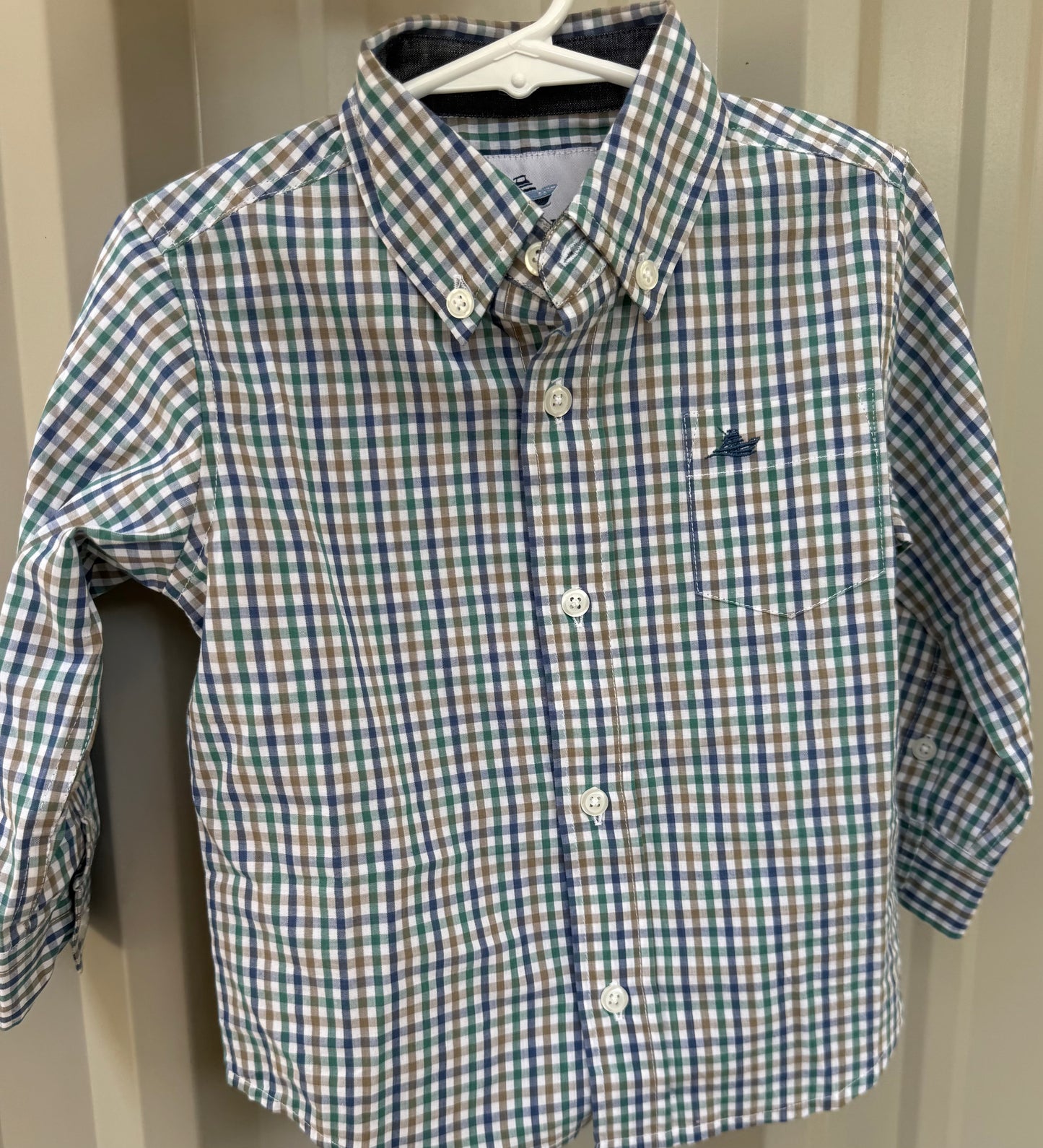 Blue/Green/Brown Boys Button Down Shirt
