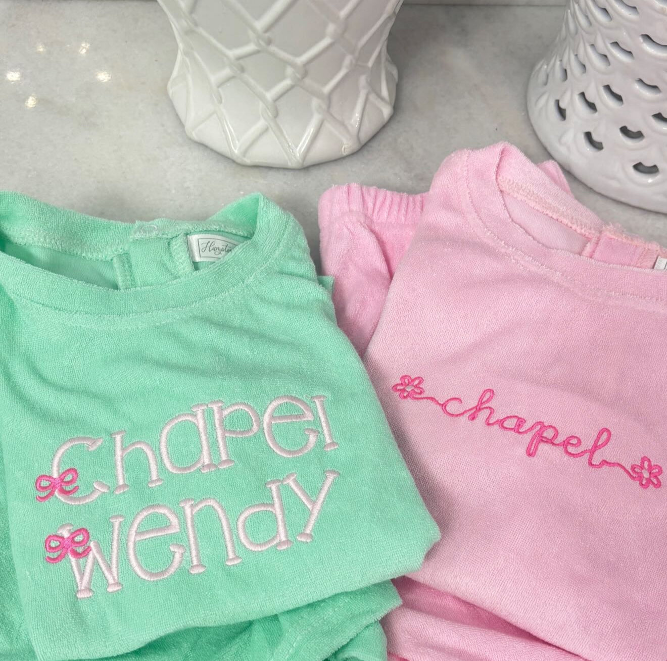 Mint Terry Boys/Girls Short Set
