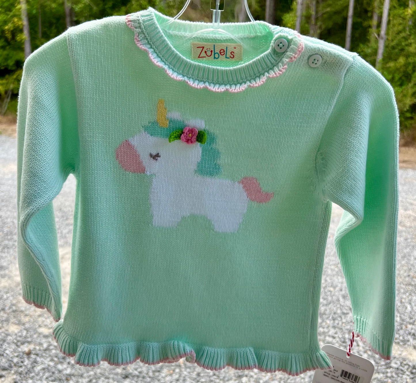 Pastel Unicorn Knit Girls Sweater